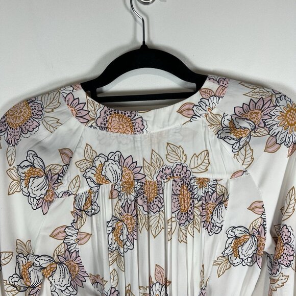 Free People Women's Floral Print Run Free Tie Front Tunic Top Multicolor Size S - Picture 12 of 13